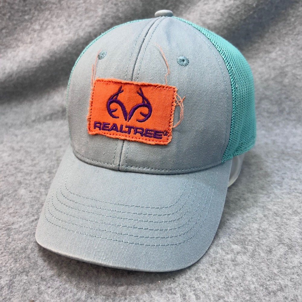 Realtree Patch Womens Blue Realtree Trucker Hat Mesh Back Adjustable OSFM